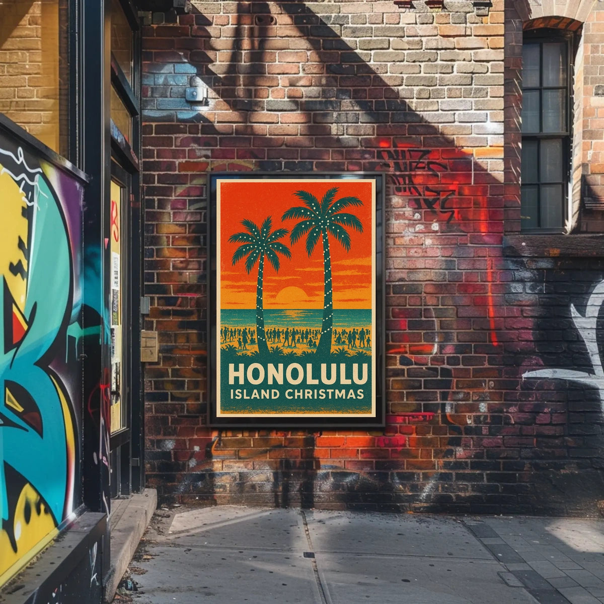 Honolulu Island Christmas Poster