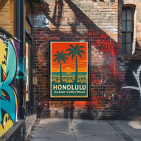 Honolulu Island Christmas Poster