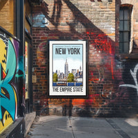Empire State Building New York City Poster Vintage Travel