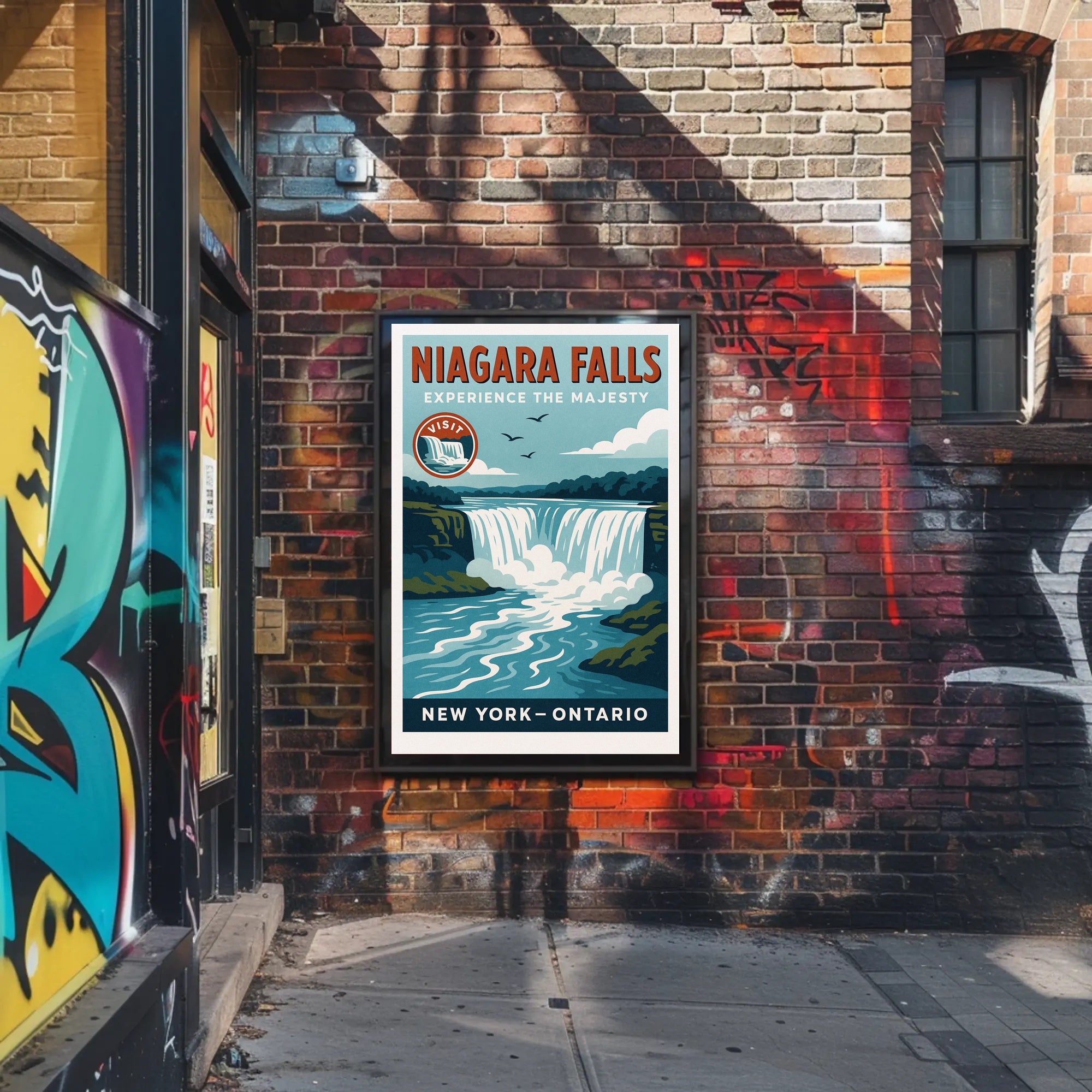 Niagara Falls Experience the Majesty Poster PosterGoat