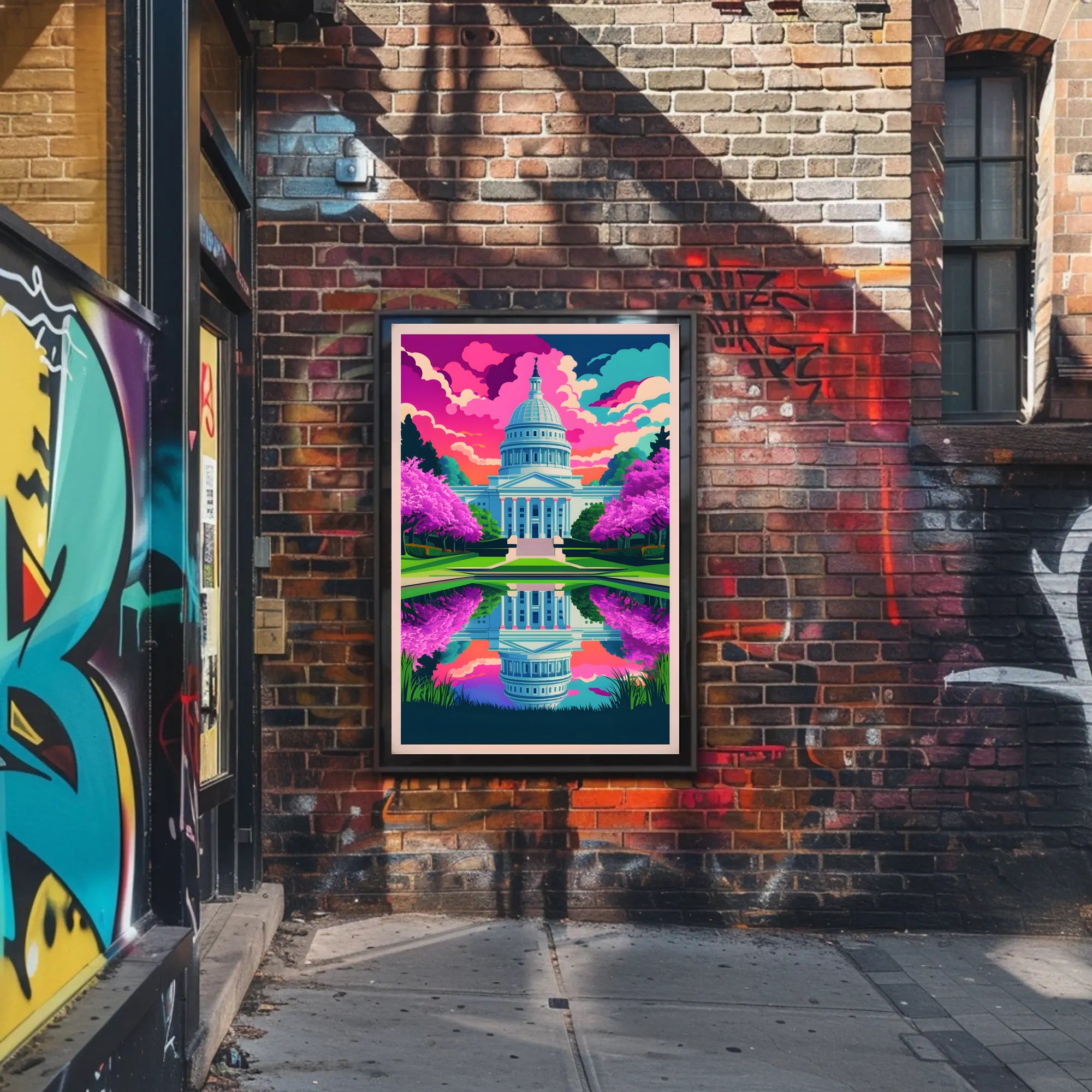 Vibrant Capitol Reflection Poster