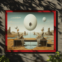 Surreal Desert Spheres Futuristic Sci-Fi Poster