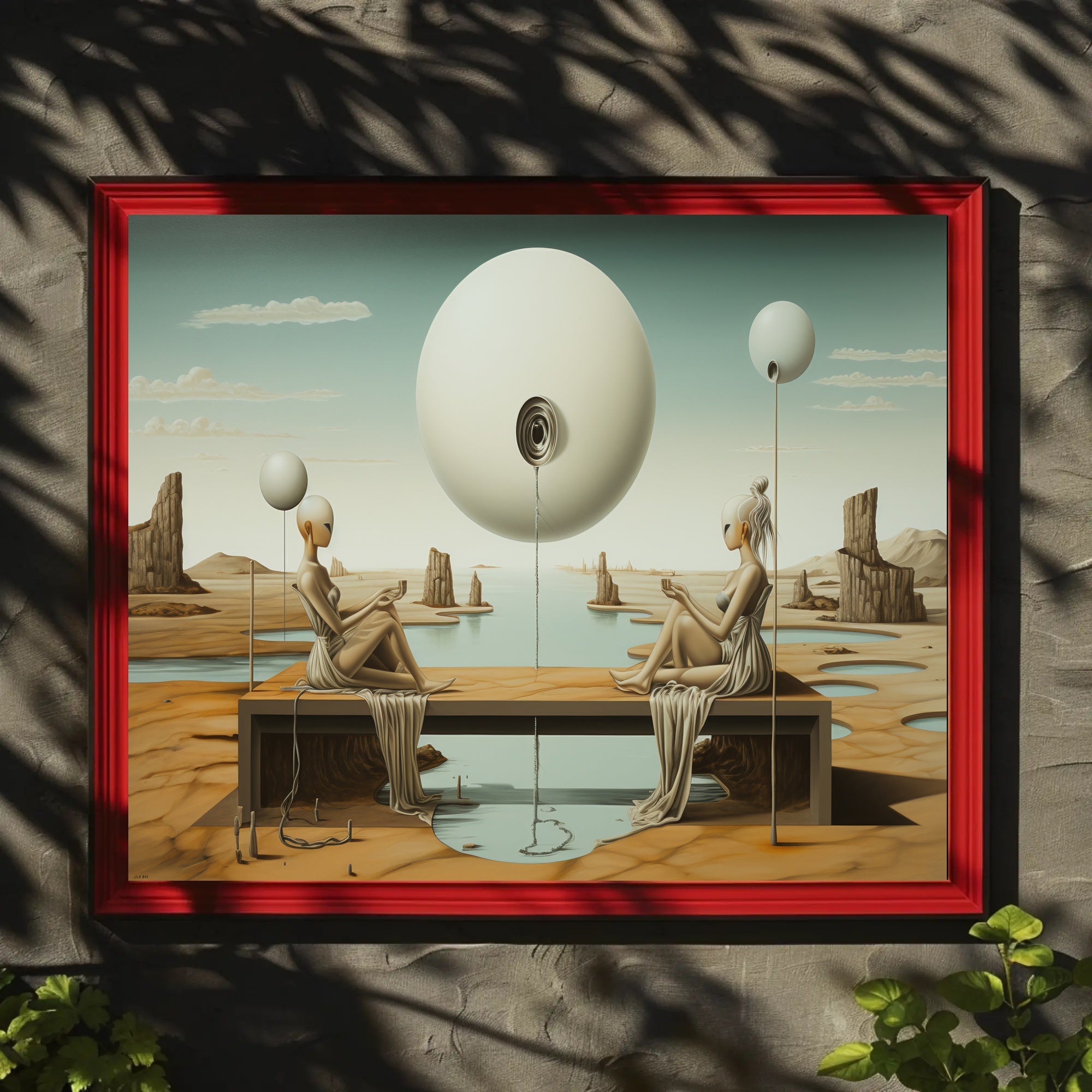 Surreal Desert Spheres Futuristic Sci-Fi Poster