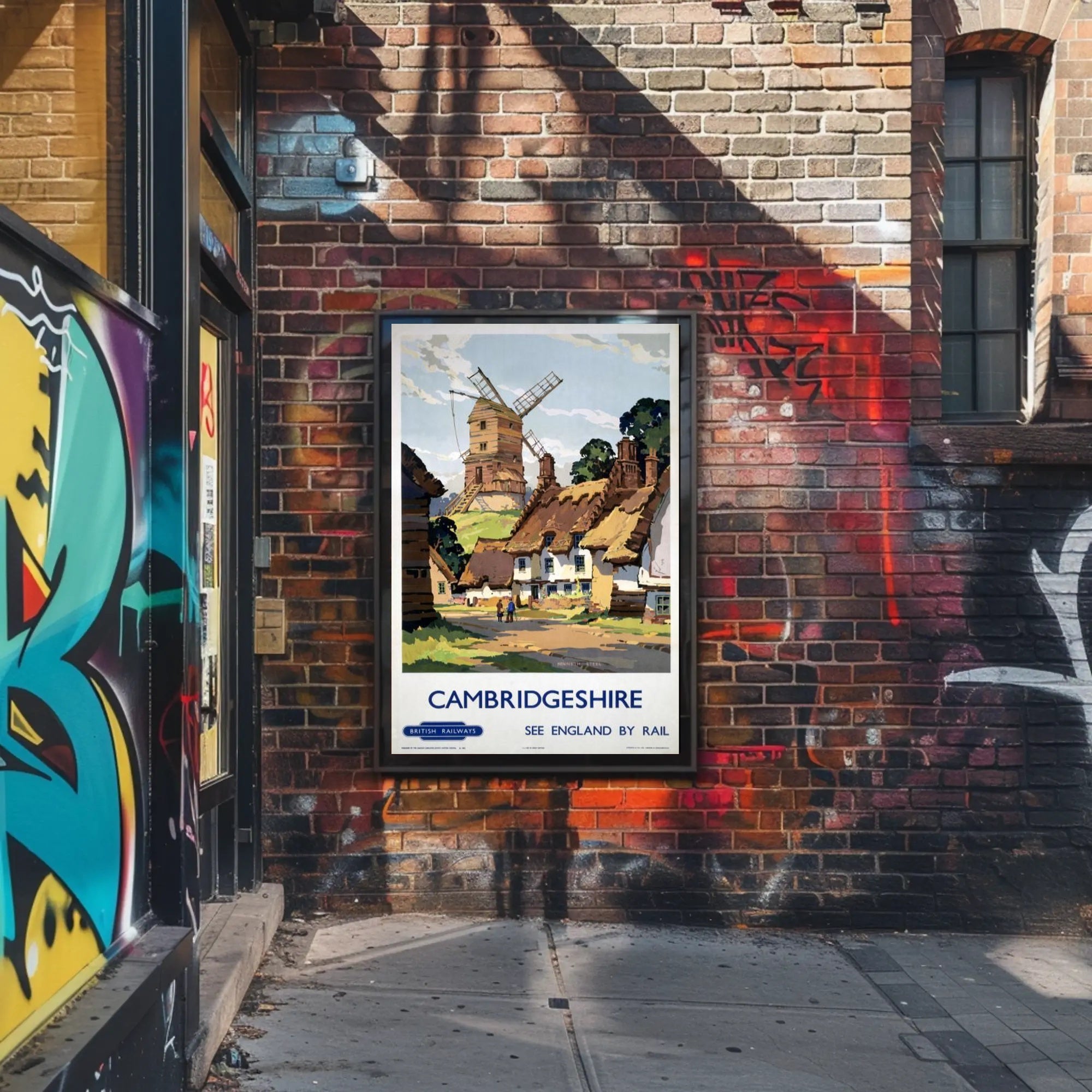 Vintage Cambridgeshire Travel Poster: See England by Rail PosterGoat