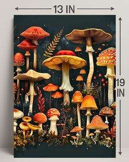Enchanted Fungi Forest William Morris Art Poster