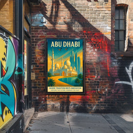 Abu Dhabi Fusion of Tradition and Modernity Urban Cityscape Poster