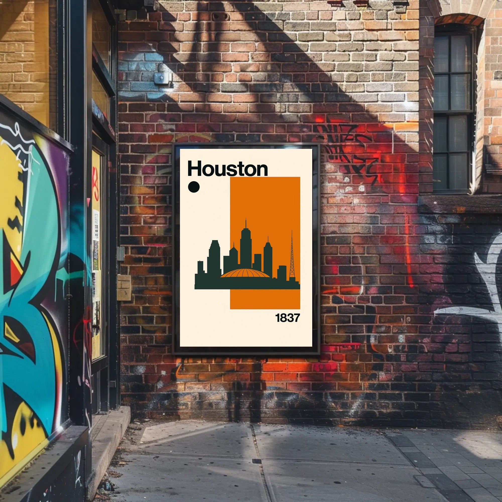 Houston Cityscape Silhouette Art Print Travel Poster