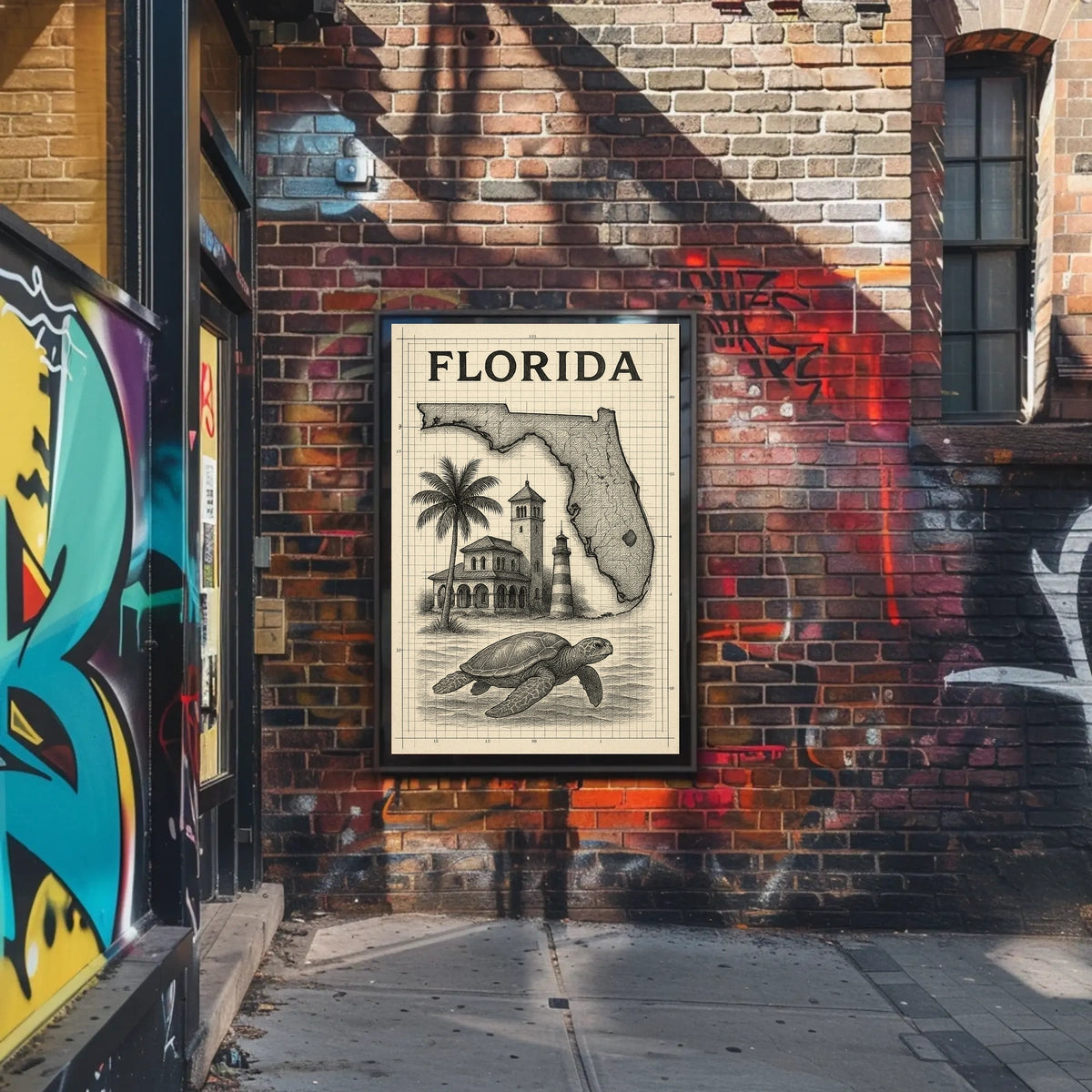Florida Landmarks And Wildlife Poster