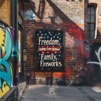 Freedom Family Fireworks Patriotic Wall Art Decor Poster
