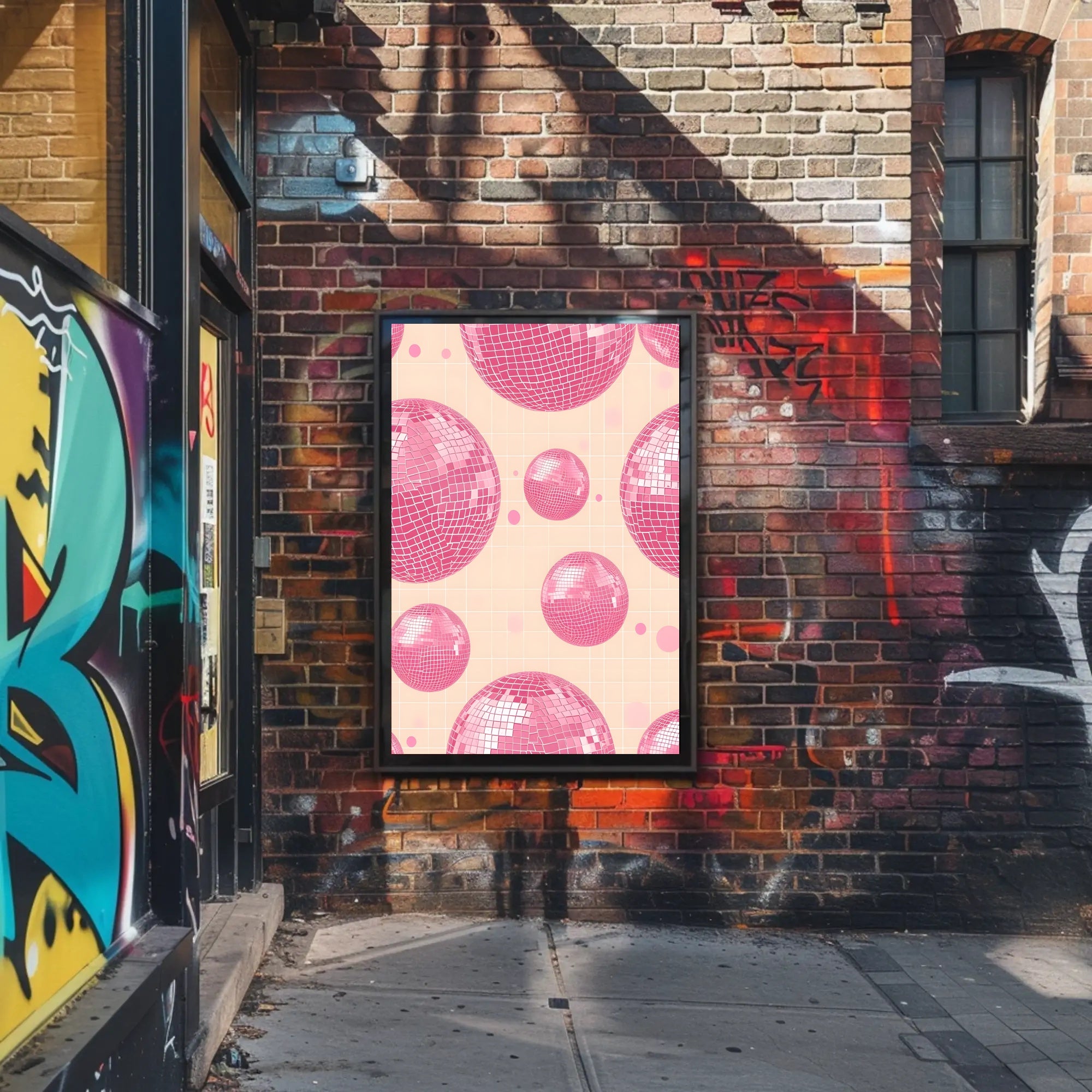 Pink Disco Balls Pop Culture Poster PosterGoat