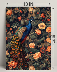 Majestic Peacock Amidst Blossoms William Morris Art Poster
