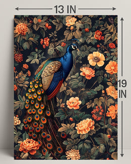 Majestic Peacock Amidst Blossoms William Morris Art Poster