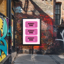 Vintage Admit One Tickets Poster for Pop Culture Enthusiasts PosterGoat