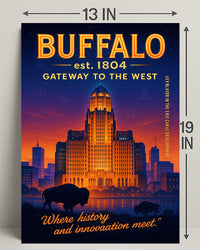 Buffalo Gateway to the West Poster Art Print PosterGoat