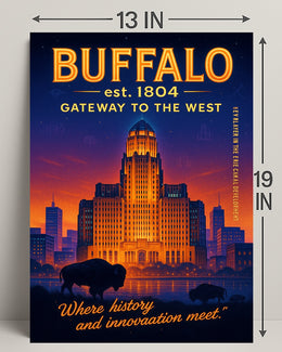 Buffalo Gateway to the West Poster Art Print PosterGoat