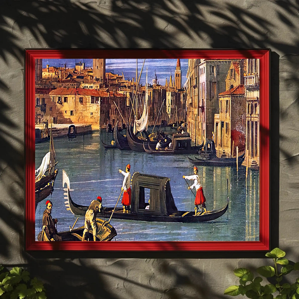 Venetian Gondolas in Vibrant Waterway Cultural or Heritage Poster