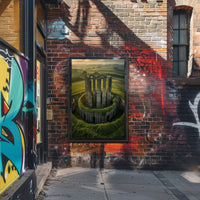 Ancient Ruins in Enchanting Fantasy Landscape Poster PosterGoat