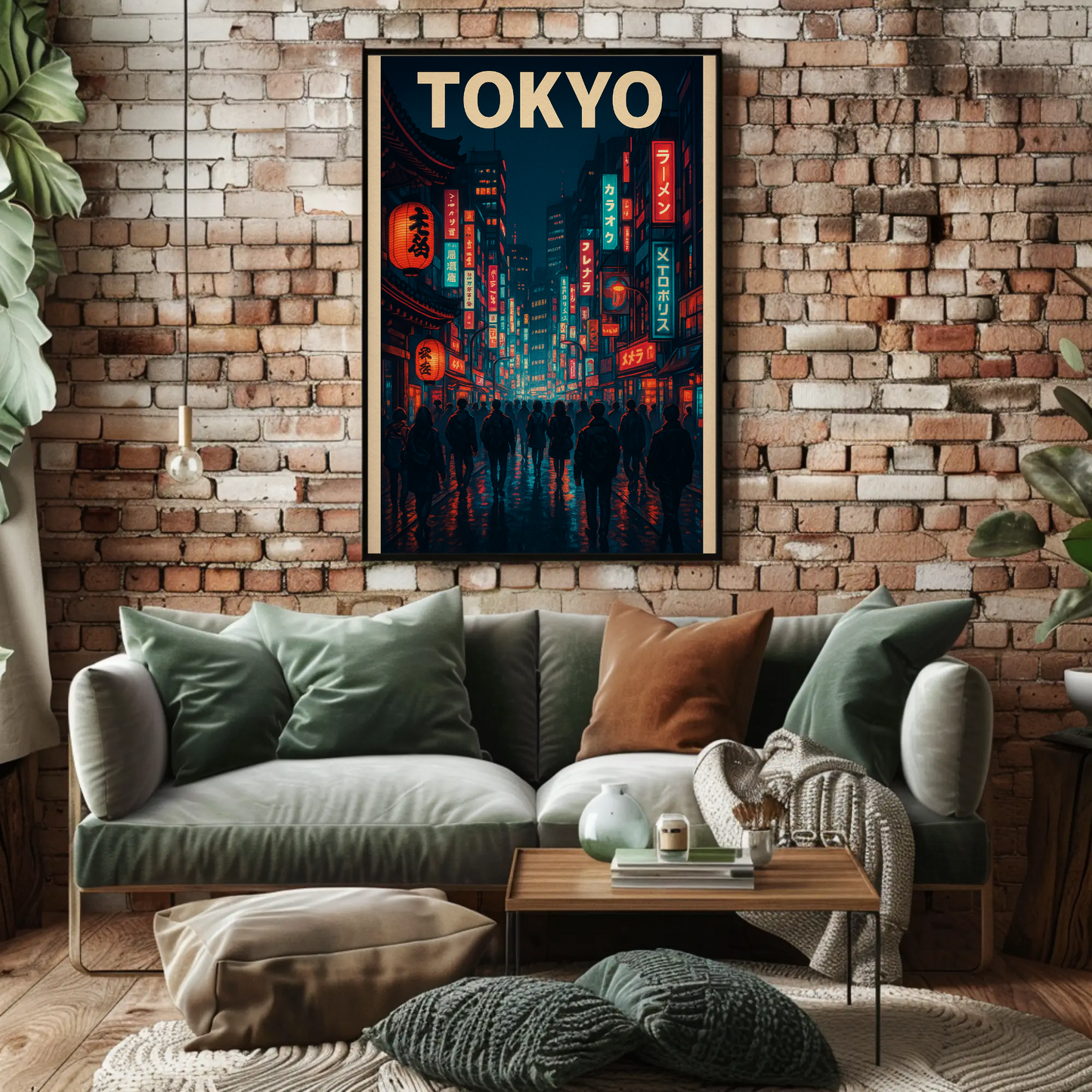 Tokyo Neon Night Street Travel Poster