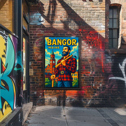 Bangor, Maine Lumberjack Spirit Poster