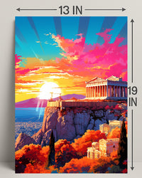 Sunset Over The Acropolis Poster