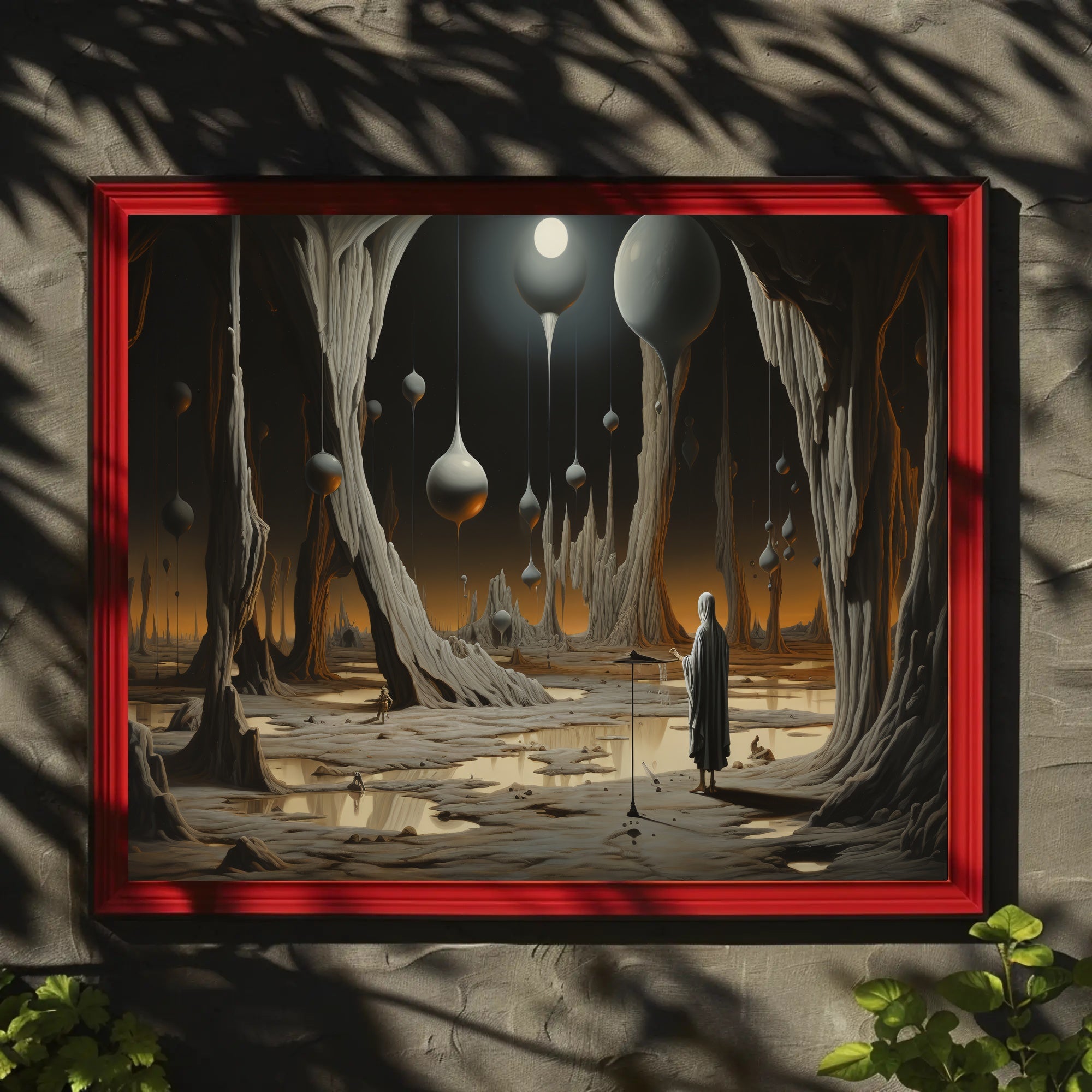 Surreal Landscape with Cloaked Figure Fantasy or Mythology Poster