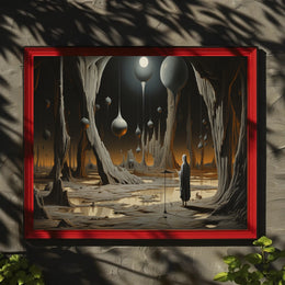 Surreal Landscape with Cloaked Figure Fantasy or Mythology Poster