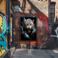 Leopard Roar: Bold Wildlife Art Poster Print