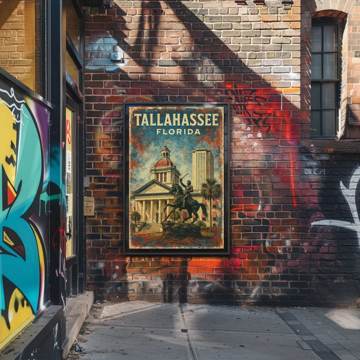 Tallahassee Skyline Florida Wanderlust Realism Poster
