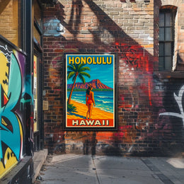 Honolulu Beach Escape Poster