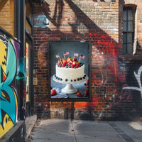 patriotic cake with white icing Poster