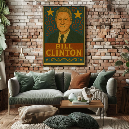 Bill Clinton Pop Art Presidential Portrait Poster