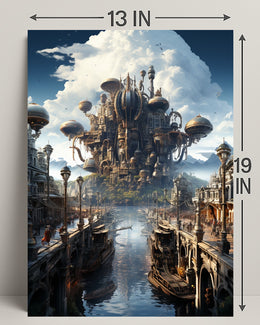 Steampunk Cityscape Poster
