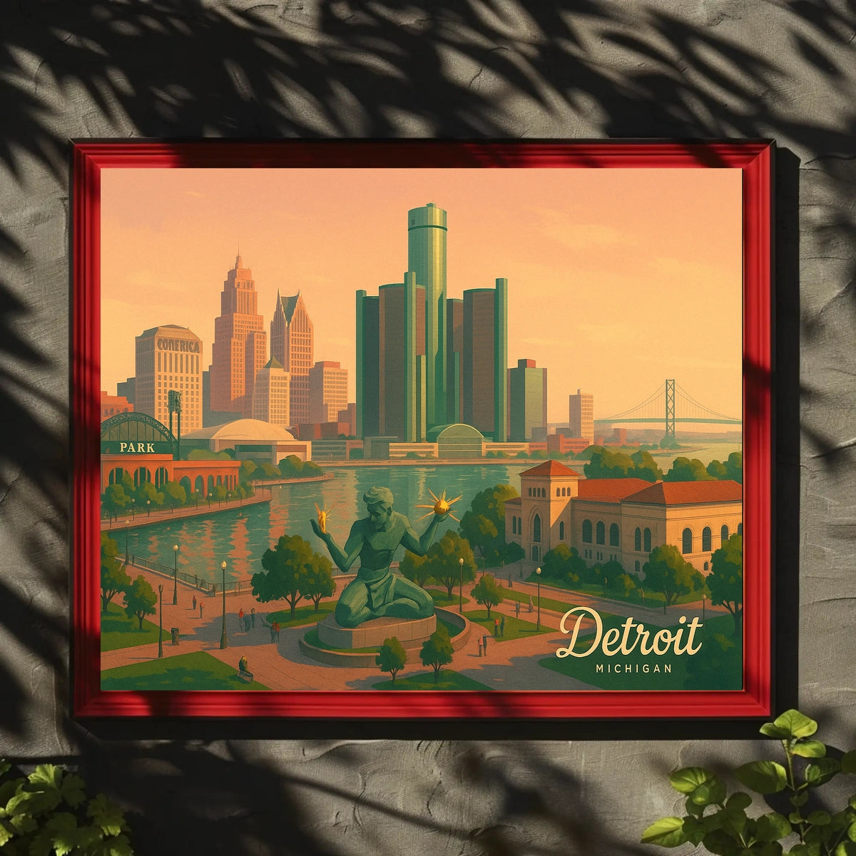 Urban Wanderlust Detroit Skyline Photography Realism Poster
