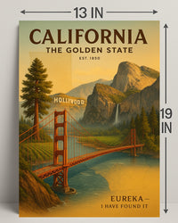 California The Golden State Poster PosterGoat