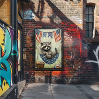 raccoon lounging in a hammock Poster