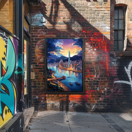 Cityscape At Dusk Poster