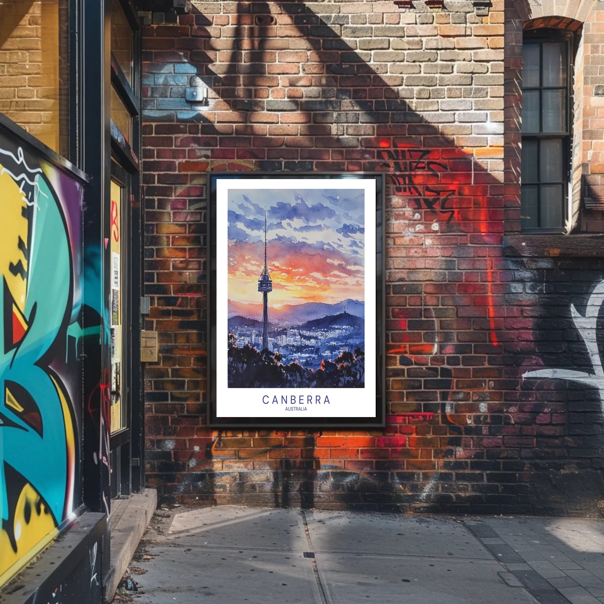 Canberra Sunset Skyline Poster PosterGoat