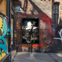 Moonlit Giraffe In The Savanna Poster