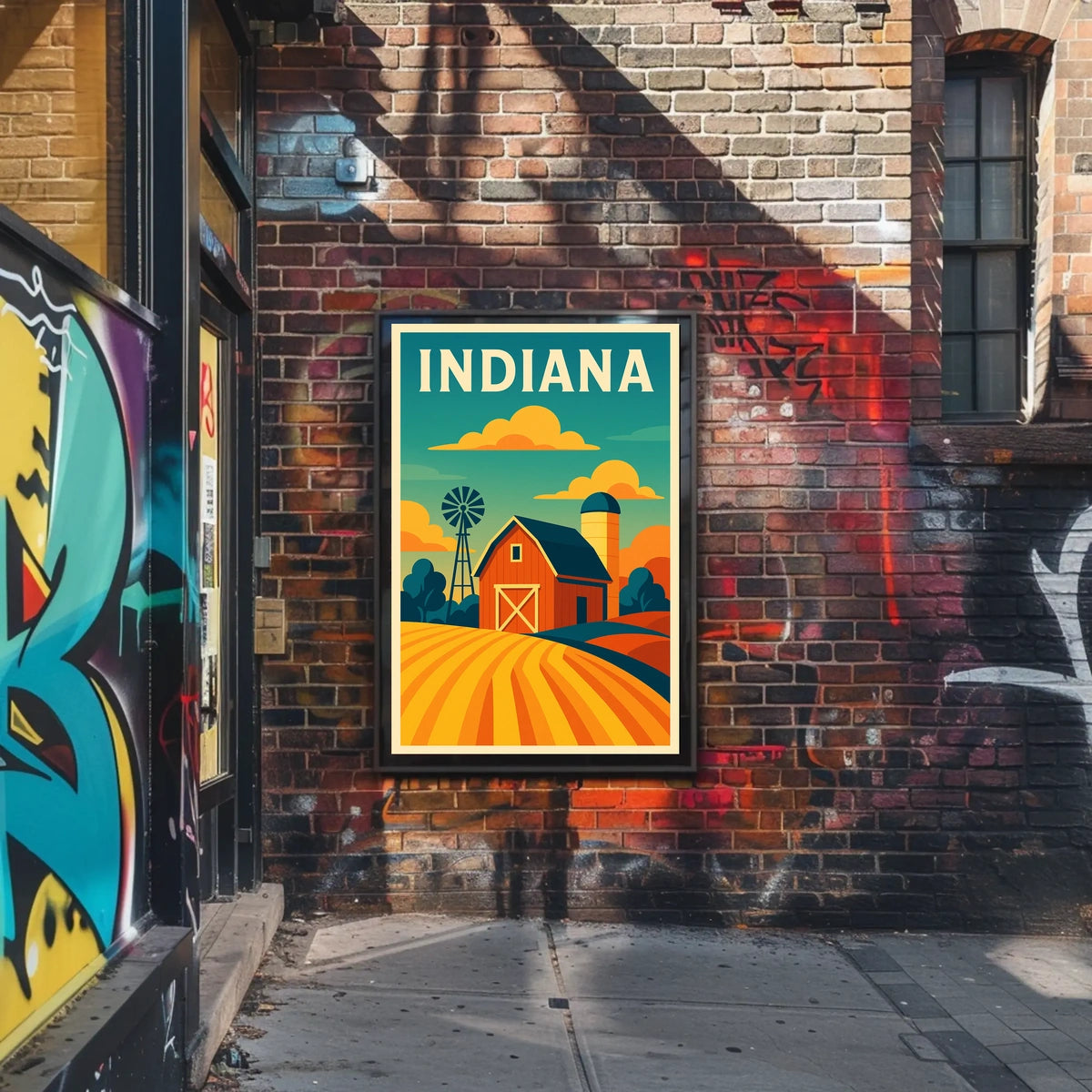 Indiana Farm Scene Poster