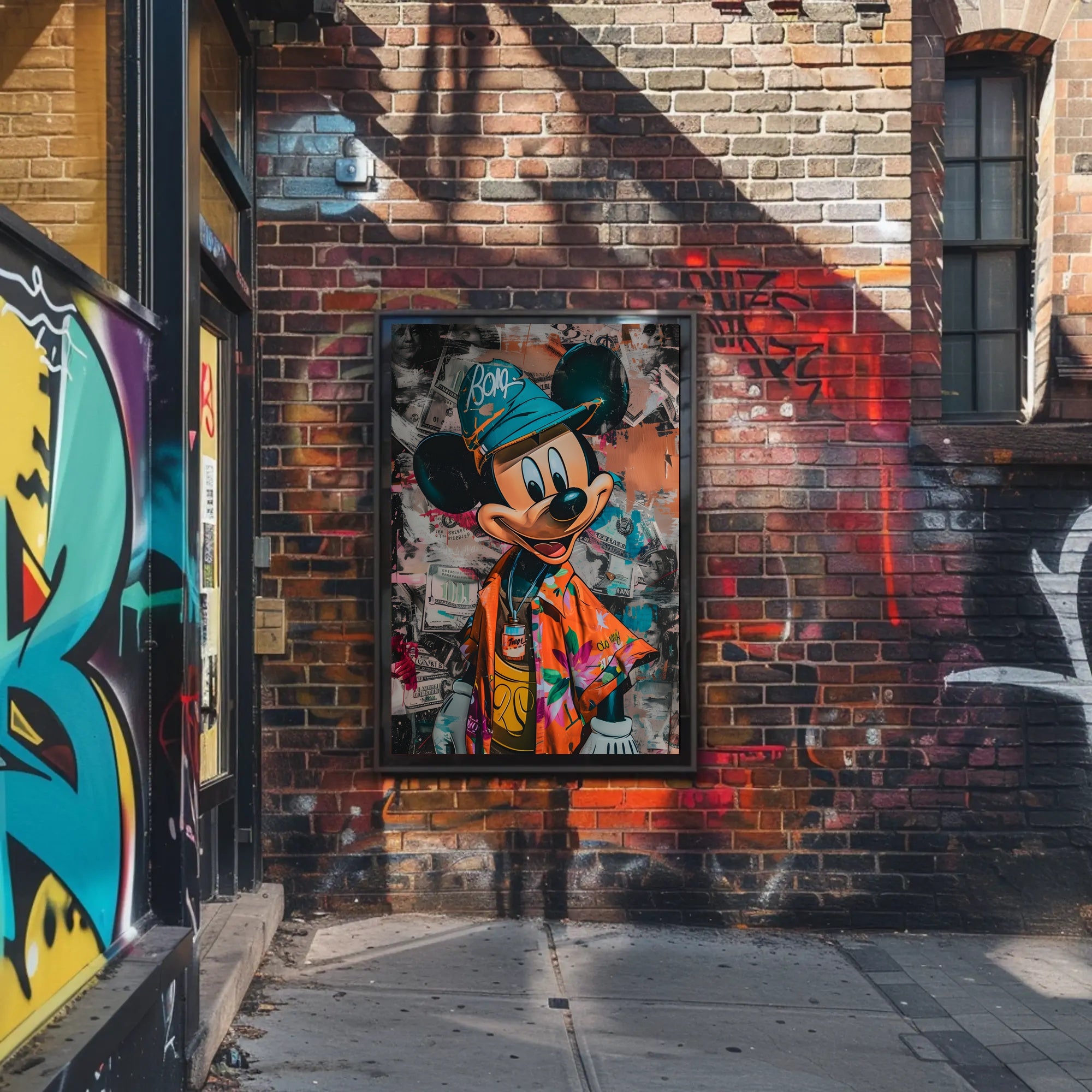 Stylized Cartoon Street Art Poster for Pop Culture Enthusiasts