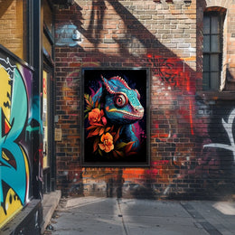 Vibrant Chameleon Art Poster