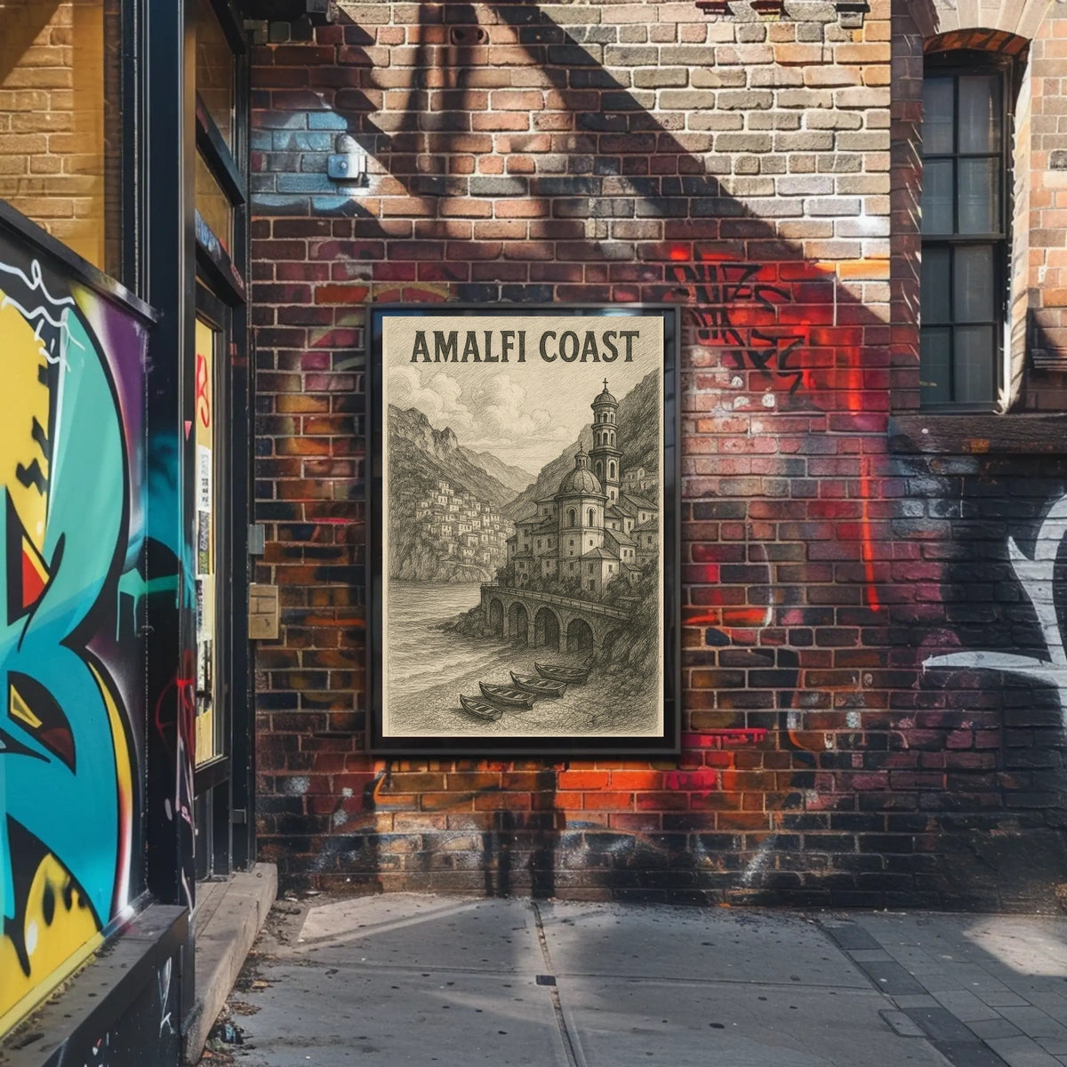 Amalfi Coast Poster Wall Art 18x24 Coastal Decor Print