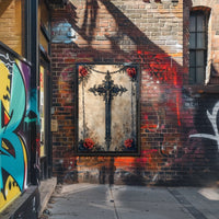 Intricate Christian Symbolism Cross Poster