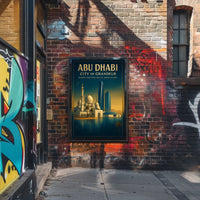 Abu Dhabi's Iconic Landmarks in Urban Cityscape Poster