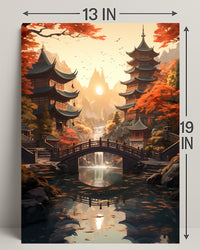 Tranquil Autumn In A Japanese Garden Poster