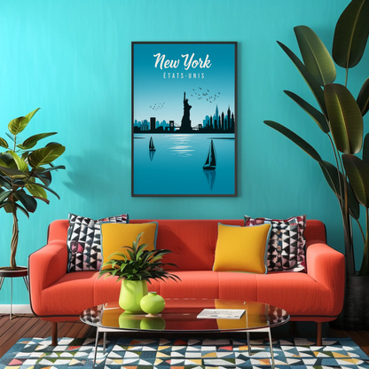 New York Statue of Liberty Vintage Poster