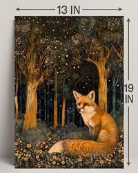 Whimsical Fox in Enchanted Forest Fantasy or Mythology Poster