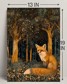 Whimsical Fox in Enchanted Forest Fantasy or Mythology Poster