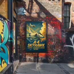Skyhawk Jets Soaring Through Dramatic Sky Military Poster
