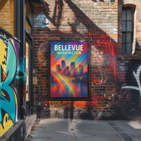 Bellevue, Washington Vibrant Cityscape Poster